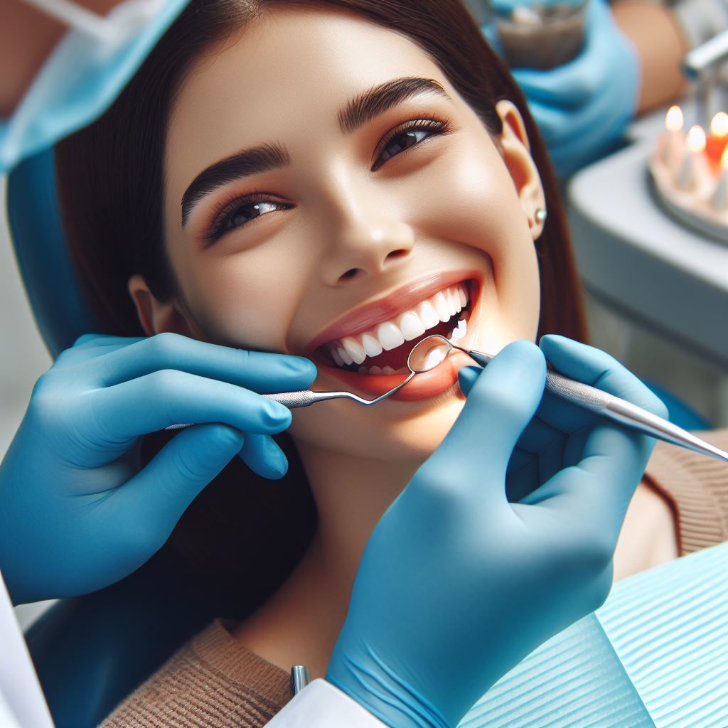 Осмотр полости рта стоматологом